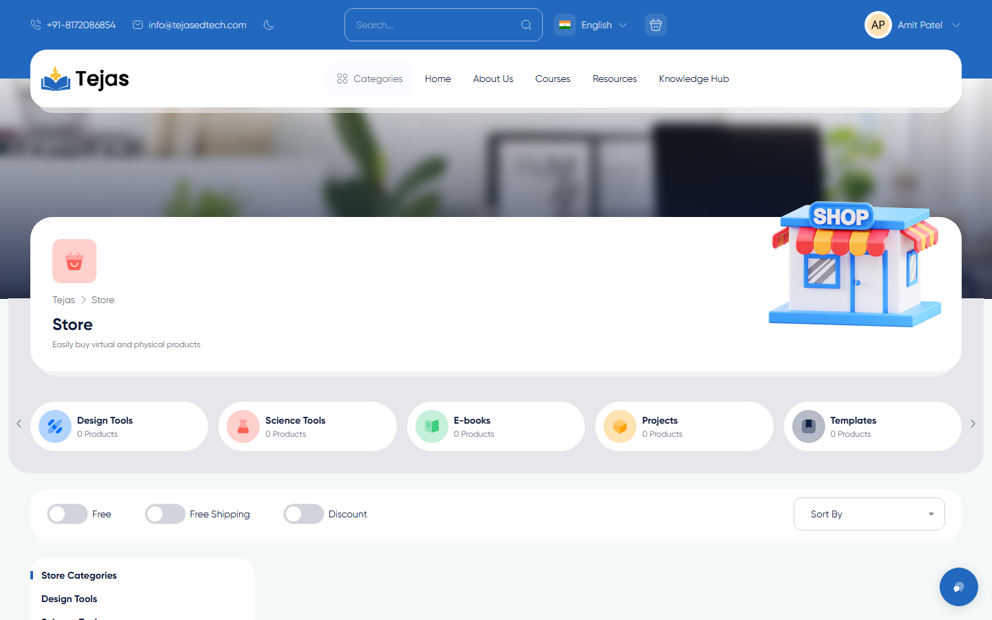 Store products page